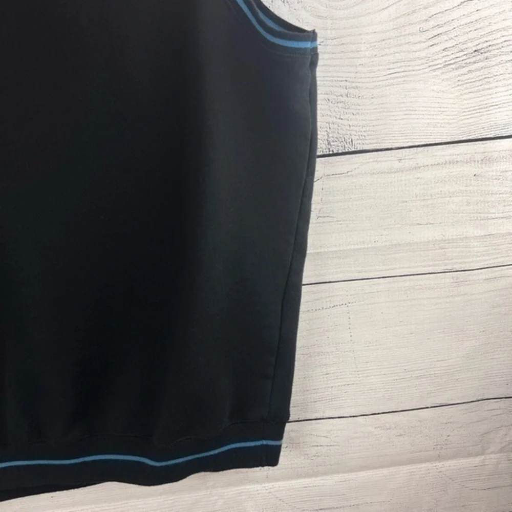 Callaway Golf Men's Medium Black‎ Sport Fleece Cotton Blend Vest Blue Trim
